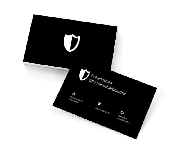 Schwarz-Weiß-Abzeichen, Finanzen und Versicherungen, Versicherungsfirma - Visitenkarten Netprint Online Vorlagen
