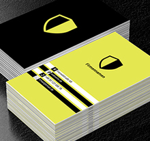 Schwarzes und gelbes Schild, Finanzen und Versicherungen, Versicherungsfirma - Visitenkarten Netprint