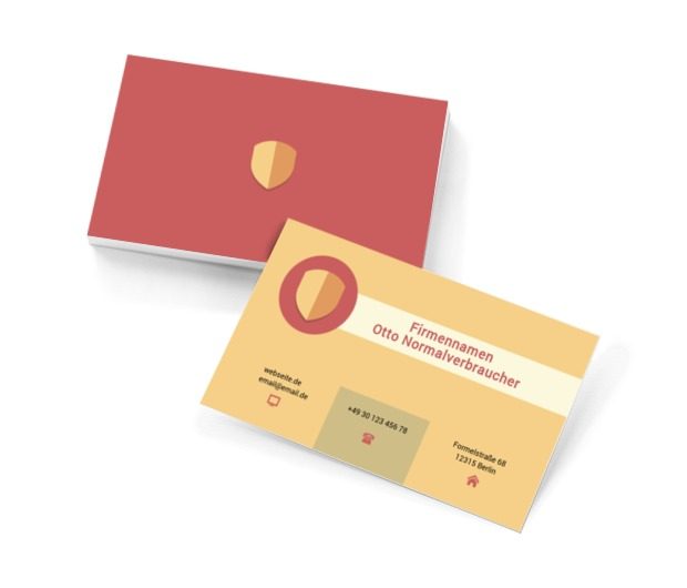 Pastell Abzeichen, Finanzen und Versicherungen, Versicherungsfirma - Visitenkarten Netprint Online Vorlagen