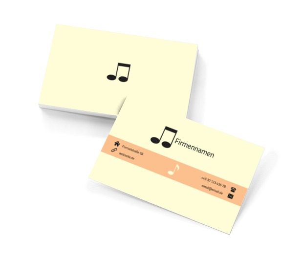 Zwei Noten, Bildung, Musikschule - Visitenkarten Netprint Online Vorlagen