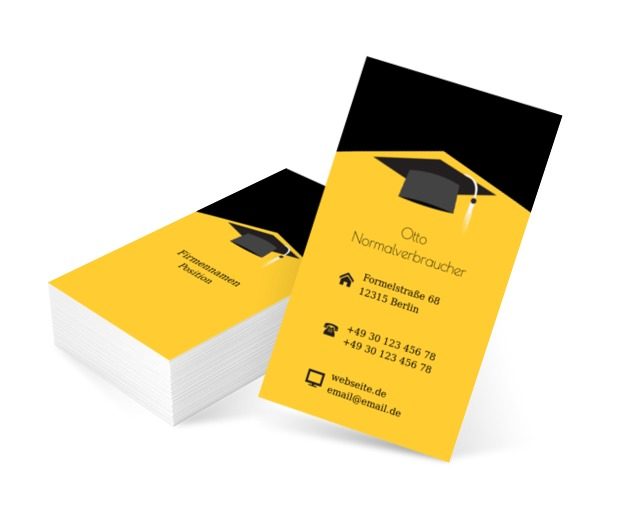 Hut des Studenten, Bildung, Privatschule - Visitenkarten Netprint Online Vorlagen
