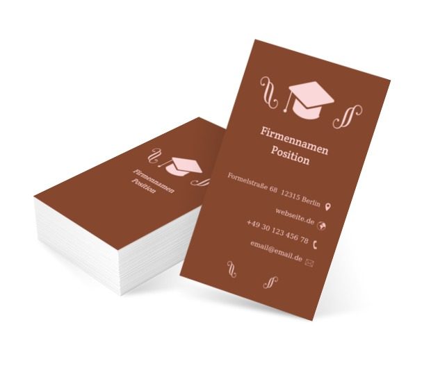 Weißer Hut, Bildung, Privatschule - Visitenkarten Netprint Online Vorlagen
