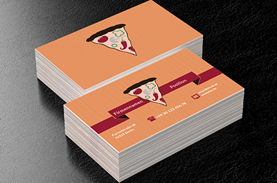 Ein leckeres Stück Pizza, Gastronomie, Pizzeria - Visitenkarten Netprint