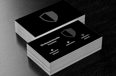 Grau-schwarzes Abzeichen, Finanzen und Versicherungen, Versicherungsagent - Visitenkarten Netprint