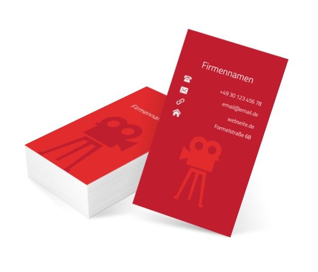 Rote Kamera, Fotografie, Video- Aufnahme - Visitenkarten Netprint Online Vorlagen