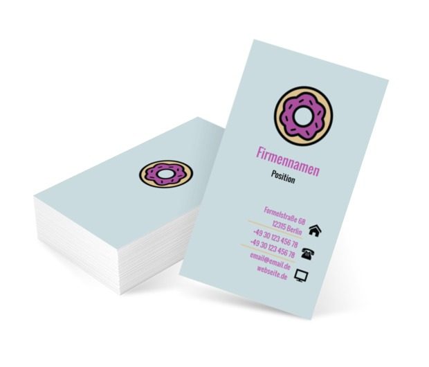 Gelb-violetter Donut, Gastronomie, Konditorei - Visitenkarten Netprint Online Vorlagen