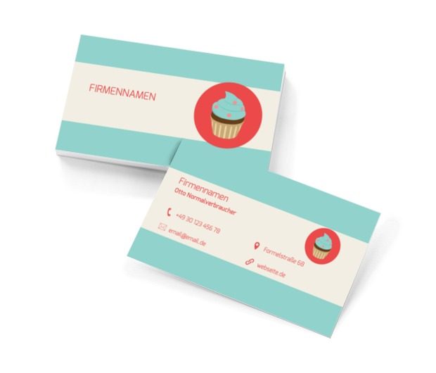 Cupcake mit Sahne, Gastronomie, Konditorei - Visitenkarten Netprint Online Vorlagen