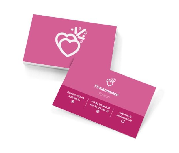 Zwei Herzen, Unterhaltung, Hochzeitshalle - Visitenkarten Netprint Online Vorlagen