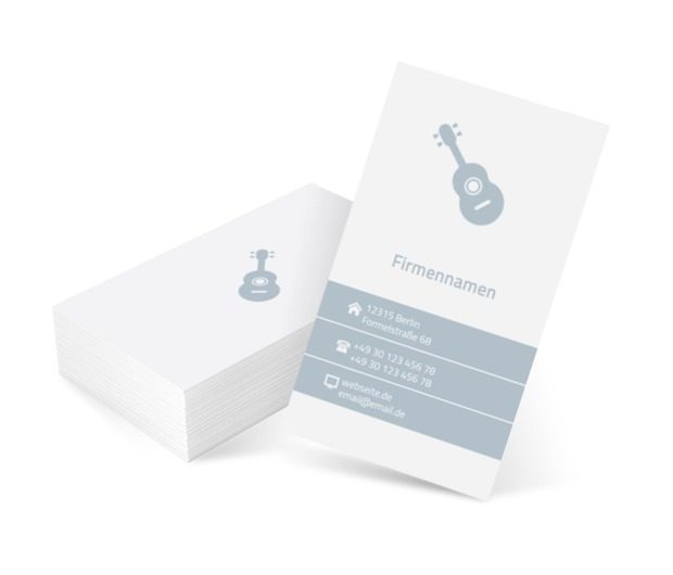 Helle Gitarre, Unterhaltung, Musikgeschäft - Visitenkarten Netprint Online Vorlagen
