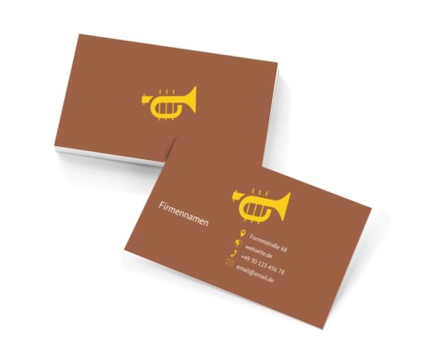 Goldene Trompete, Unterhaltung, Musikgeschäft - Visitenkarten Netprint Online Vorlagen