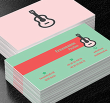 Helle Gitarre, Unterhaltung, Musikgruppe - Visitenkarten Netprint