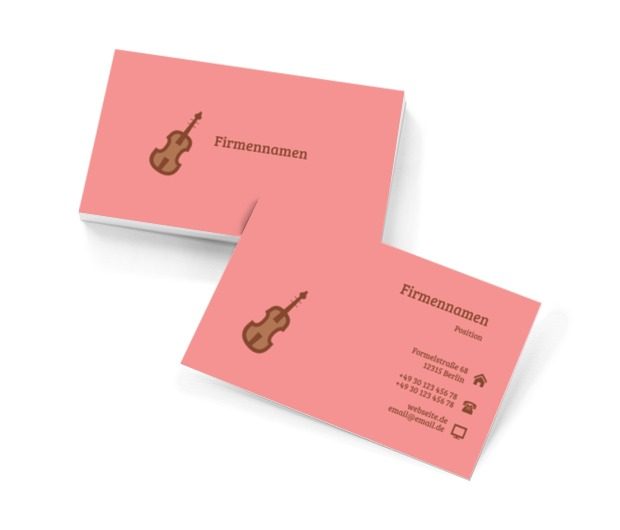 Braune Geige, Unterhaltung, Musikgruppe - Visitenkarten Netprint Online Vorlagen
