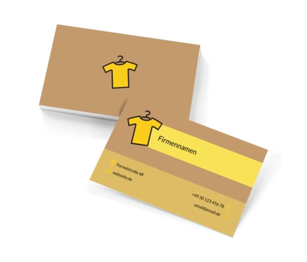 Gelbes Hemd, Verkauf, Bekleidung - Visitenkarten Netprint Online Vorlagen