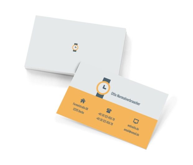 Gelb und Weiß, Verkauf, Uhrmacher - Visitenkarten Netprint Online Vorlagen
