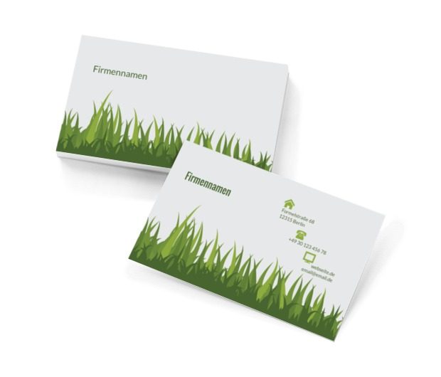Ungebundenes Gras, Umwelt und Natur, Gartendienstleistungen - Visitenkarten Netprint Online Vorlagen