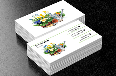 Bunte Blumen, Umwelt und Natur, Gartendienstleistungen - Visitenkarten Netprint