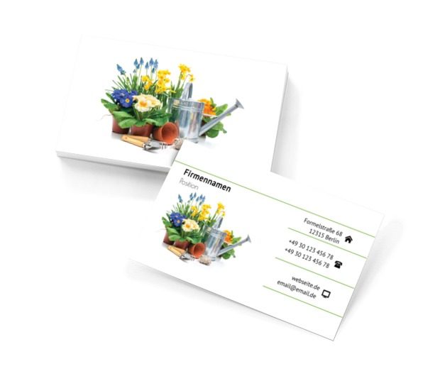 Bunte Blumen, Umwelt und Natur, Gartendienstleistungen - Visitenkarten Netprint Online Vorlagen