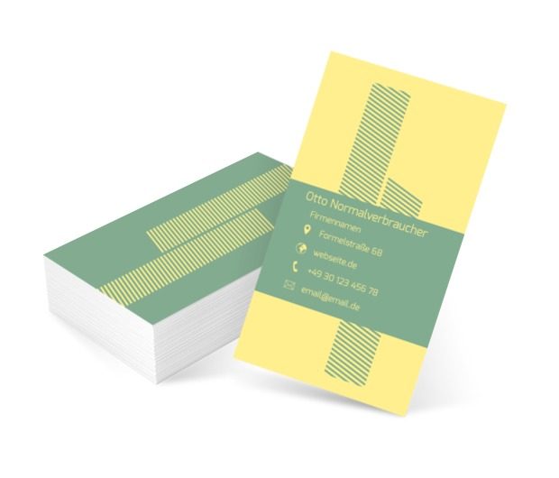 Gelbe Striche auf einem grünen Hintergrund, Telekommunikation und Internet, Computergrafiker - Visitenkarten Netprint Online Vorlagen