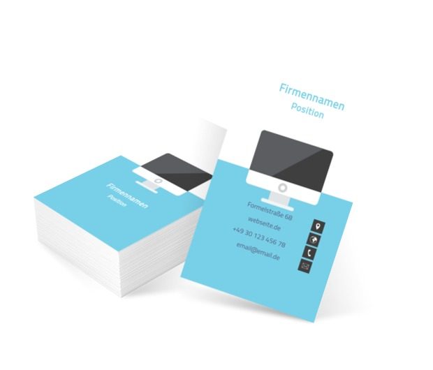Ein Designer-Monitor, Telekommunikation und Internet, Verkauf von Computern - Visitenkarten Netprint Online Vorlagen