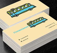 Blau-gelber Bus, Transport, Busse - Visitenkarten Netprint