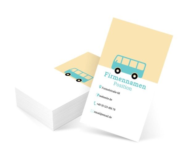 Blauer Bus, Transport, Transport von Personen - Visitenkarten Netprint Online Vorlagen