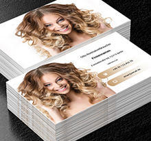 Blondine mit Locken, Gesundheit und Schönheit, Friseursalon - Visitenkarten Netprint