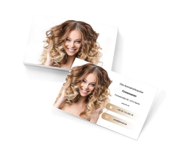 Blondine mit Locken, Gesundheit und Schönheit, Friseursalon - Visitenkarten Netprint Online Vorlagen