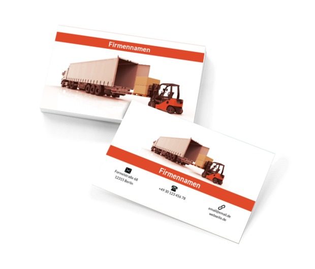LKW und Gabelstapler, Transport, Transport von Waren - Visitenkarten Netprint Online Vorlagen