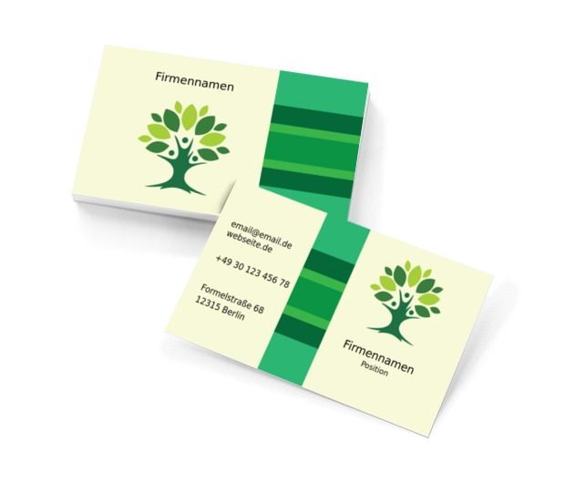 In einem grünen, Olivenhain, Umwelt und Natur, Gartendienstleistungen - Visitenkarten Netprint Online Vorlagen