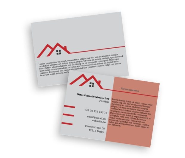Kompaktes Rot, klassisches Weiß, Bauwesen, Bauindustrie - Flyer Netprint Online Vorlagen