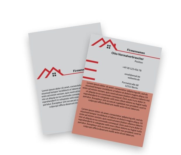 Halb rot, halb weiß, Bauwesen, Bauindustrie - Flyer Netprint Online Vorlagen