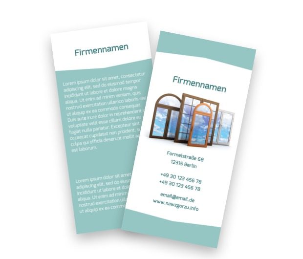 Professionell in einem Glasrahmen, Bauwesen, Fenster und Türen - Flyer Netprint Online Vorlagen