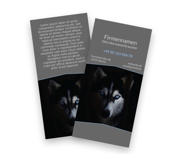 Mit der Kraft und Kraft eines schwarzen Wolfes, Motive, Tiere - Flyer Netprint Online Vorlagen