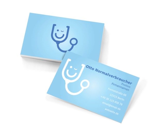 Lächelnd Stethoskop, Medizin, Arzt - Visitenkarten Netprint Online Vorlagen