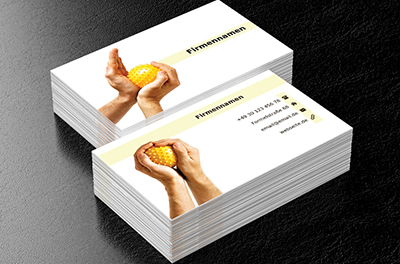 Gelbe Massagekugel, Medizin, Physiotherapie - Visitenkarten Netprint