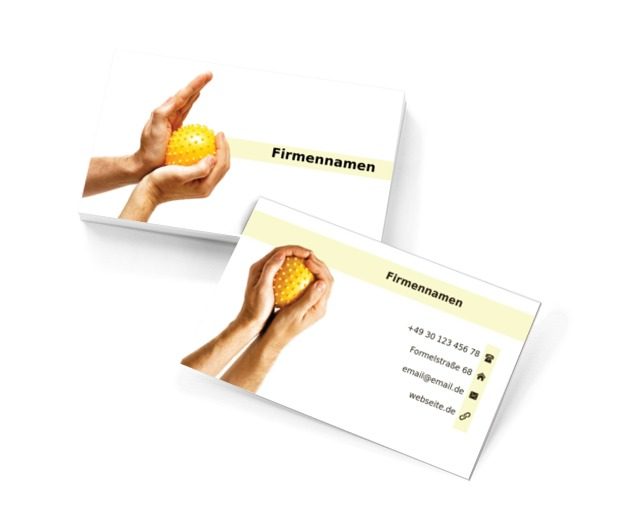 Gelbe Massagekugel, Medizin, Physiotherapie - Visitenkarten Netprint Online Vorlagen