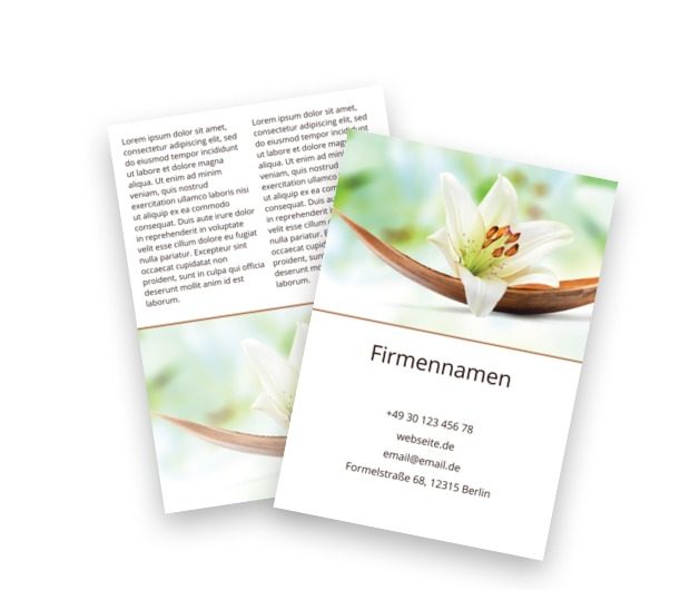 Stärke liegt in der Schönheit und Magie des Wortes, Gesundheit und Schönheit, SPA - Flyer Netprint Online Vorlagen