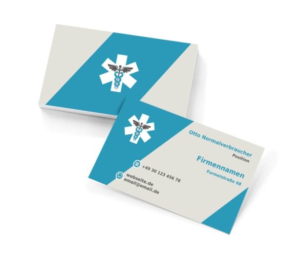 Blaue und weiße Streifen, Medizin, Gesundheitswesen - Visitenkarten Netprint Online Vorlagen