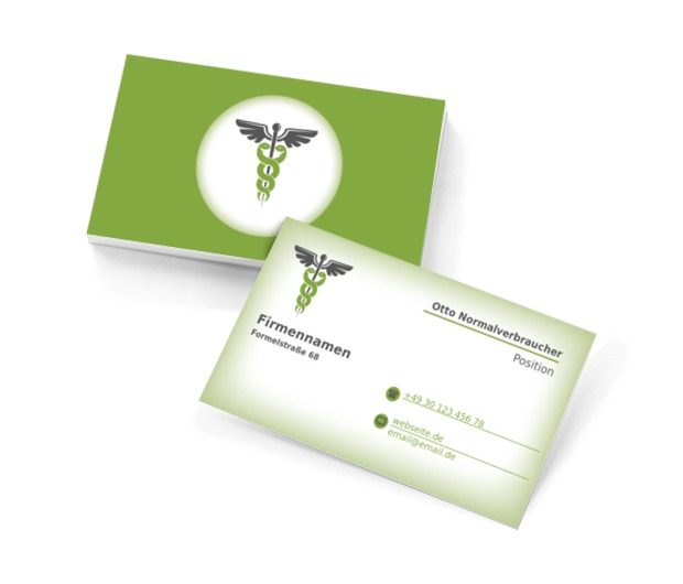 Grüner Kadett, Medizin, Gesundheitswesen - Visitenkarten Netprint Online Vorlagen