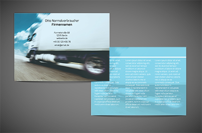 Dynamisch mit einem LKW, Transport, Transport von Waren - Flyer Netprint