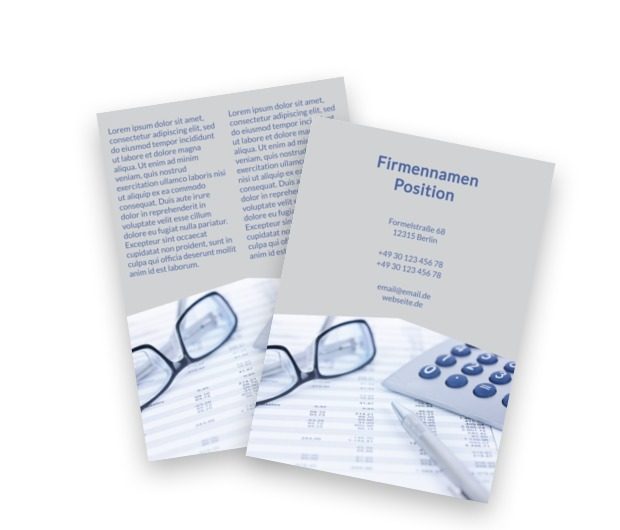 In einer Strategie basierend auf Zahlen, Finanzen und Versicherungen, Rechnungsbüro - Flyer Netprint Online Vorlagen