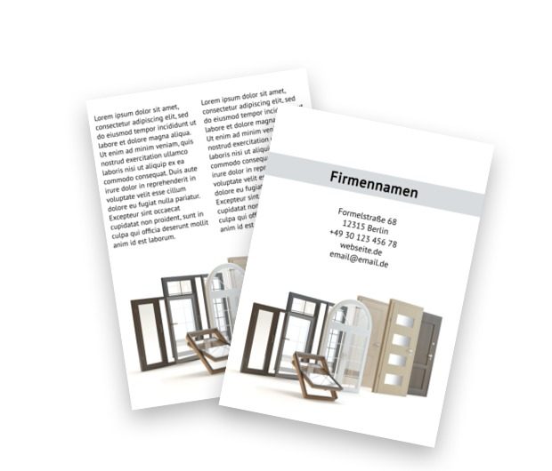 Gebäude Fensterfundamente, Bauwesen, Fenster und Türen - Flyer Netprint Online Vorlagen