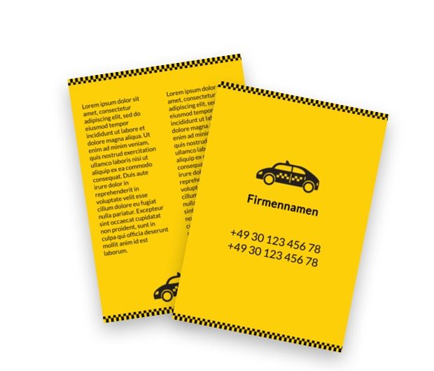 Einen Zeithebel ankündigen, Transport, Taxi - Flyer Netprint Online Vorlagen