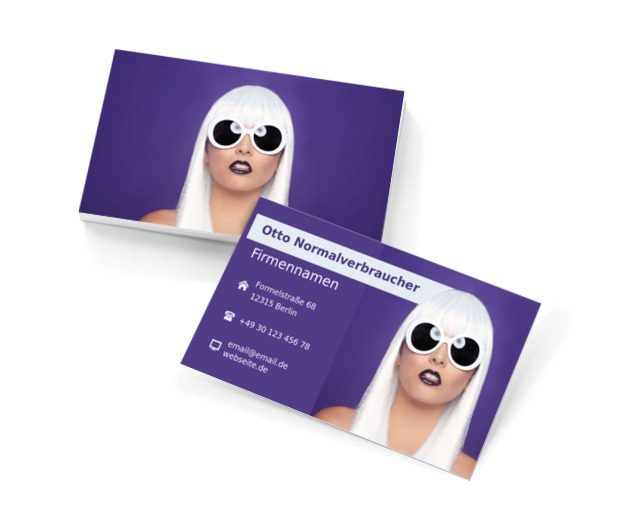 Eine Frau mit weißem Haar, Motive, Glamour - Visitenkarten Netprint Online Vorlagen