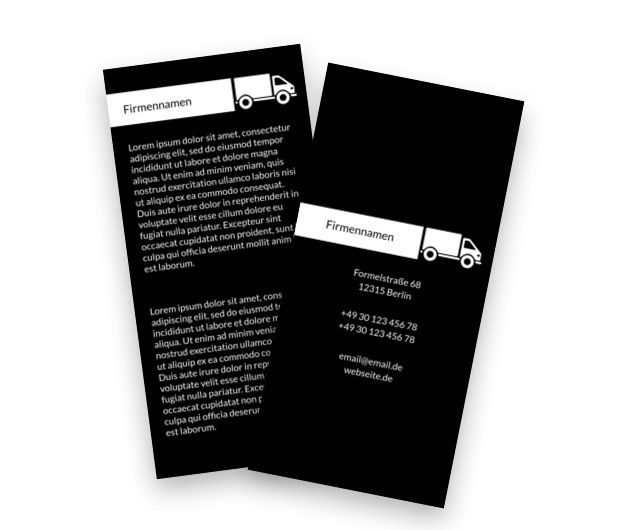 Geschäft auf Rädern - weißer LKW, Transport, Kurierdienste - Flyer Netprint Online Vorlagen