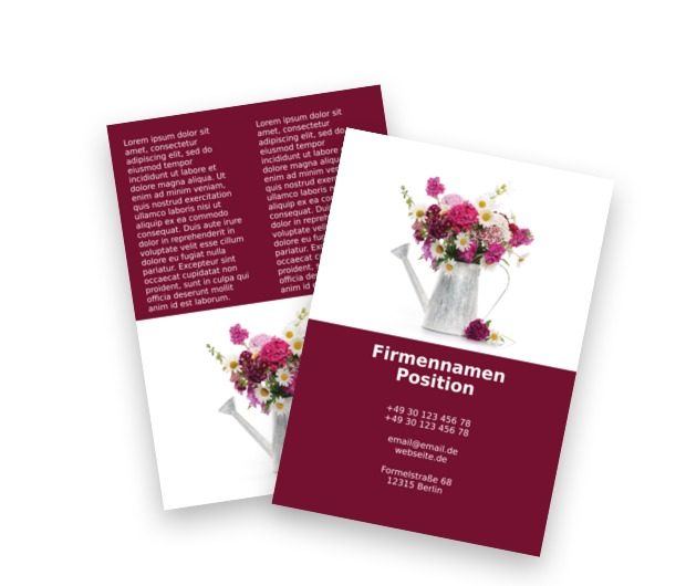Floristische Kundenbetreuung, Umwelt und Natur, Blumenladen - Flyer Netprint Online Vorlagen