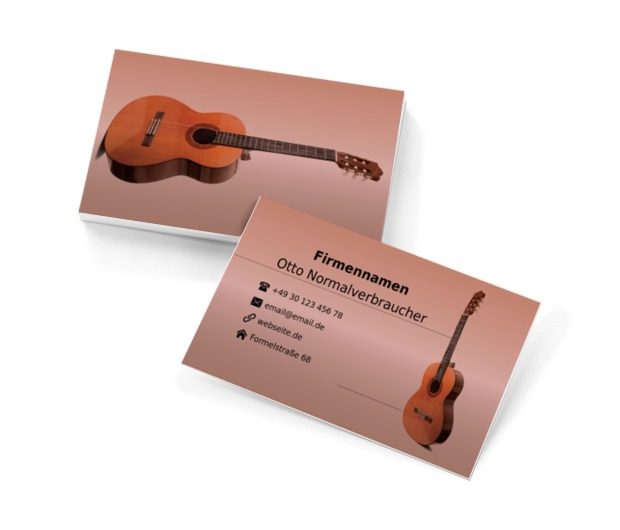 Gitarre auf hellem Hintergrund, Motive, Gegenstände - Visitenkarten Netprint Online Vorlagen