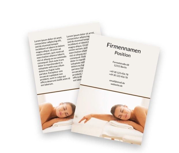 Im Trost der Wahrheit und Schönheit, Gesundheit und Schönheit, SPA - Flyer Netprint Online Vorlagen