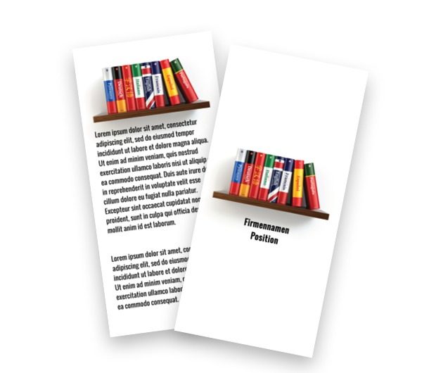 Regale voller Bücher, Bildung, Lernen von Fremdsprachen - Flyer Netprint Online Vorlagen