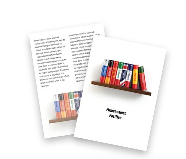 Buch Thema, Bildung, Lernen von Fremdsprachen - Flyer Netprint Online Vorlagen